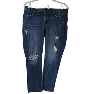 SILVER JEANS Distressed Boyfriend Sam Slim Leg Jeans Pants Relaxed SZ 18 L27